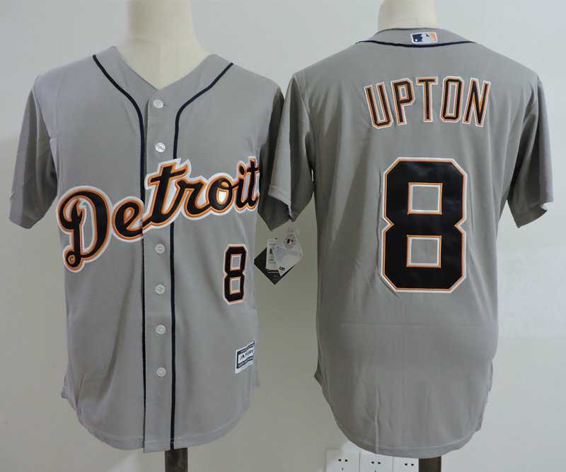 Detroit Tigers #8 Justin Upton Gray New Cool Base Stitched Jersey Dzhi